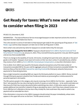 Click for Whats new and what to consider when filing in 2023 