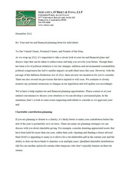 Click for Individual 2022 year end planning