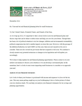 Click for Small business 2022 year end planning